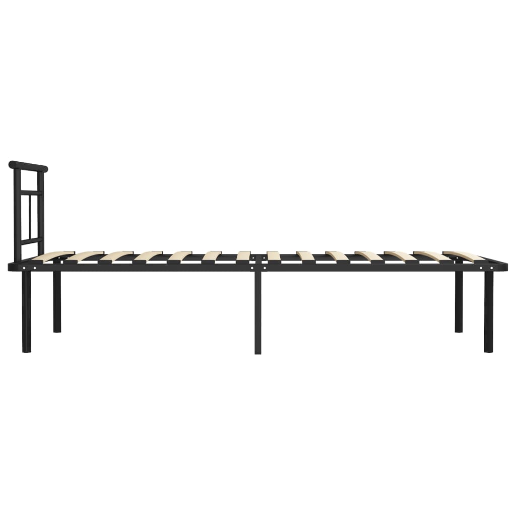 Cadru de pat, negru, 90 x 200 cm, metal GartenMobel Dekor