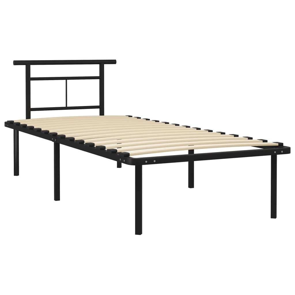 Cadru de pat, negru, 90 x 200 cm, metal GartenMobel Dekor