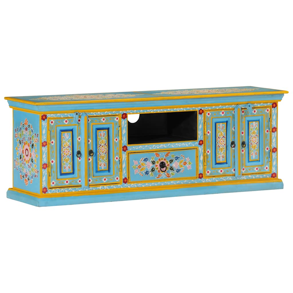 Comodă TV, albastru, 110x30x40 cm, lemn masiv de mango GartenMobel Dekor