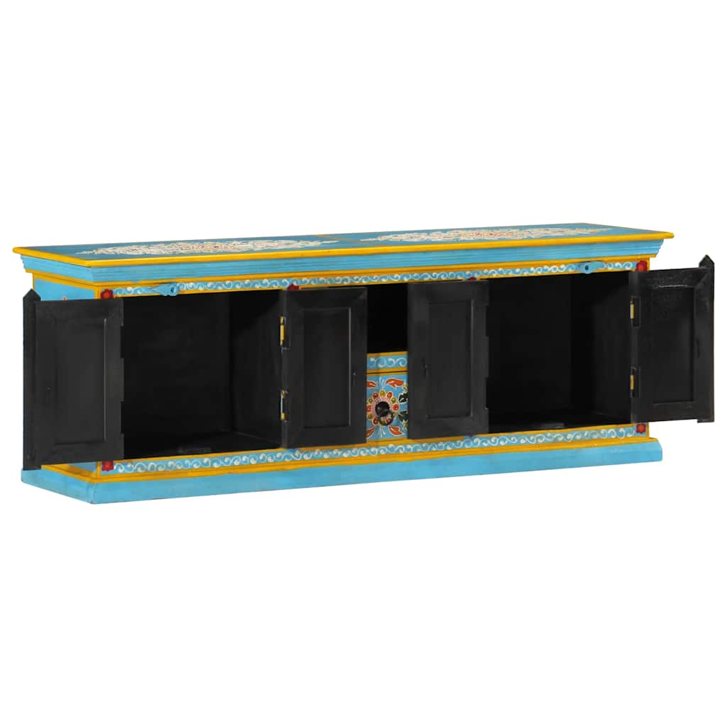 Comodă TV, albastru, 110x30x40 cm, lemn masiv de mango GartenMobel Dekor