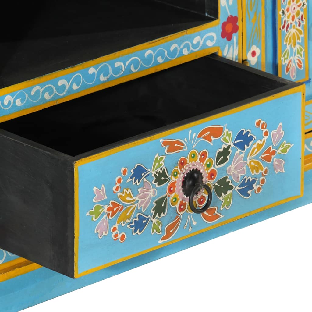Comodă TV, albastru, 110x30x40 cm, lemn masiv de mango GartenMobel Dekor