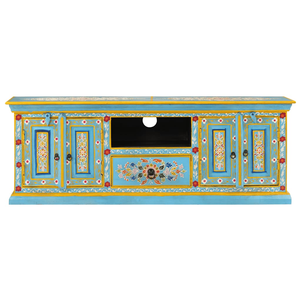 Comodă TV, albastru, 110x30x40 cm, lemn masiv de mango GartenMobel Dekor