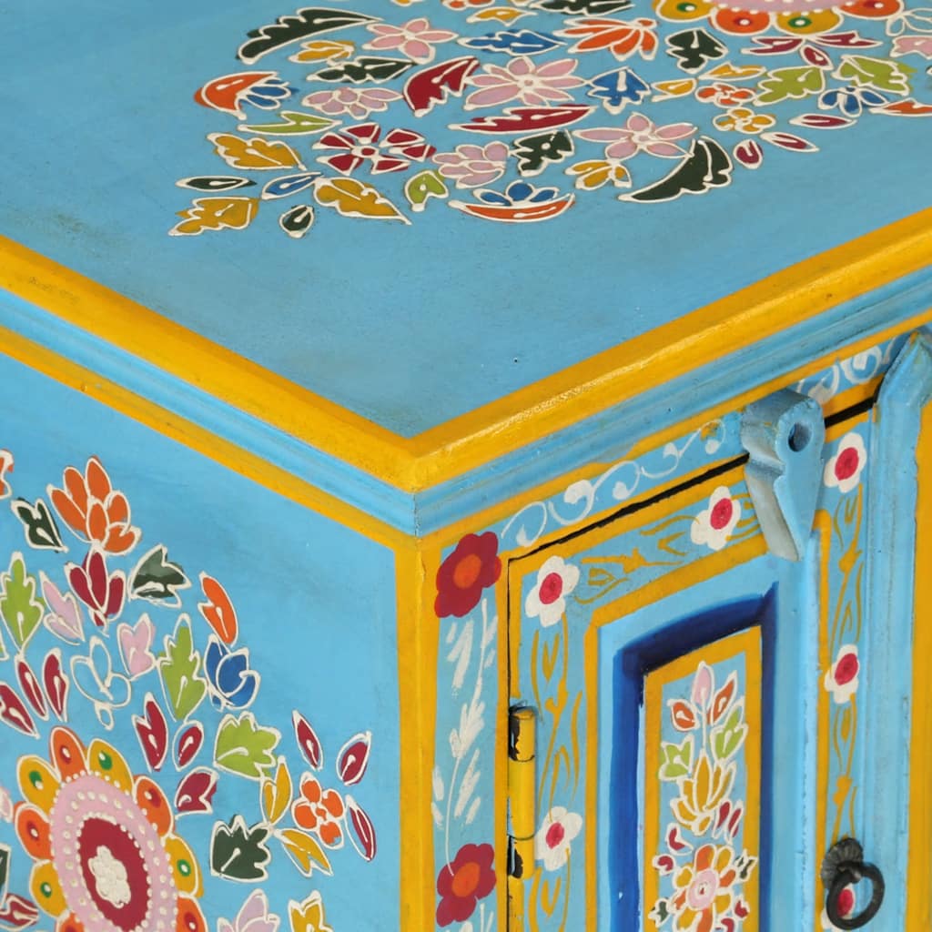 Comodă TV, albastru, 110x30x40 cm, lemn masiv de mango GartenMobel Dekor