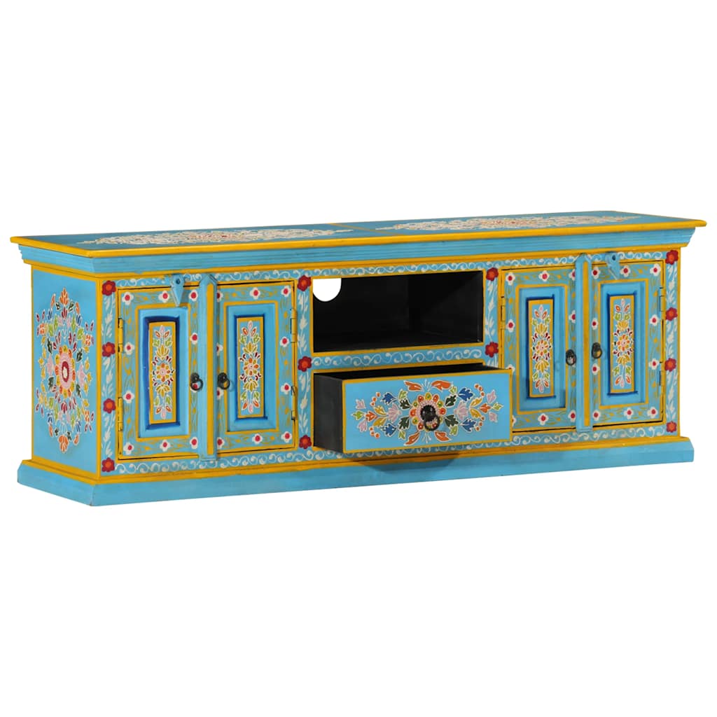 Comodă TV, albastru, 110x30x40 cm, lemn masiv de mango GartenMobel Dekor