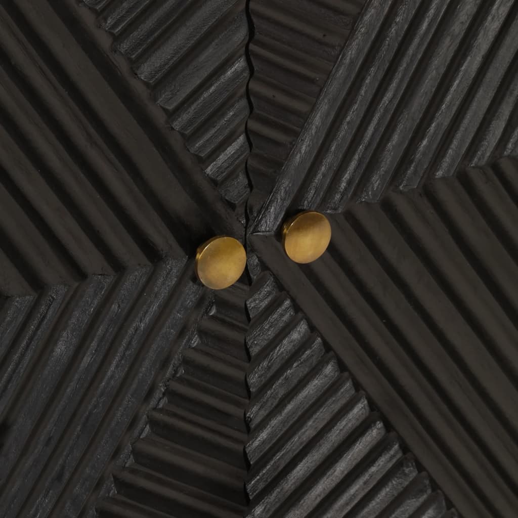 Dulap, negru, 55x30x76 cm, lemn masiv de mango și fier GartenMobel Dekor