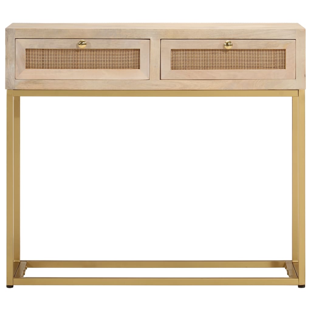 Masă consolă, 90x30x76 cm, lemn masiv de mango și fier GartenMobel Dekor