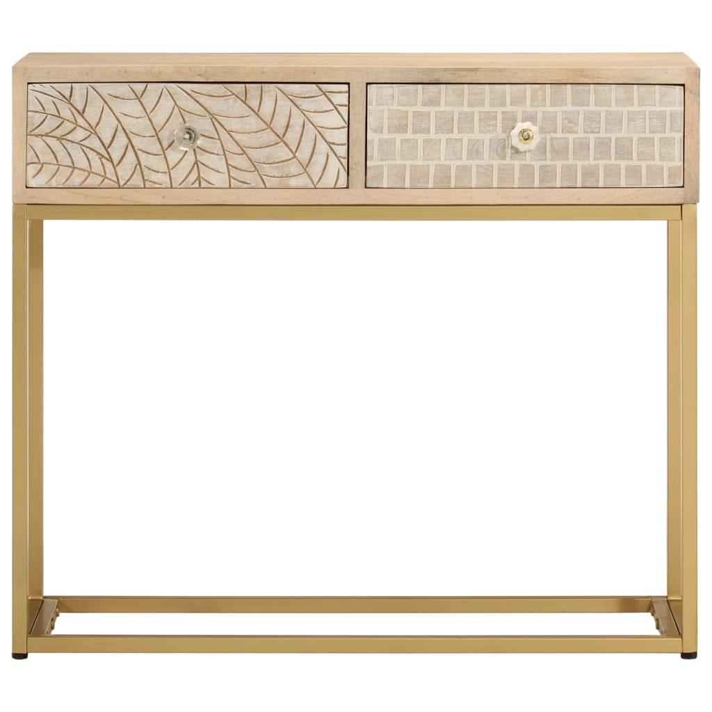Masă consolă, 90x30x76 cm, lemn masiv de mango și fier GartenMobel Dekor