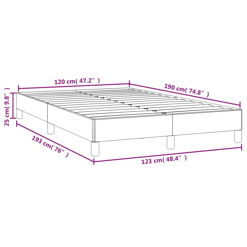Cadru de pat fără saltea Taupe 120x190 cm țesătură GartenMobel Dekor