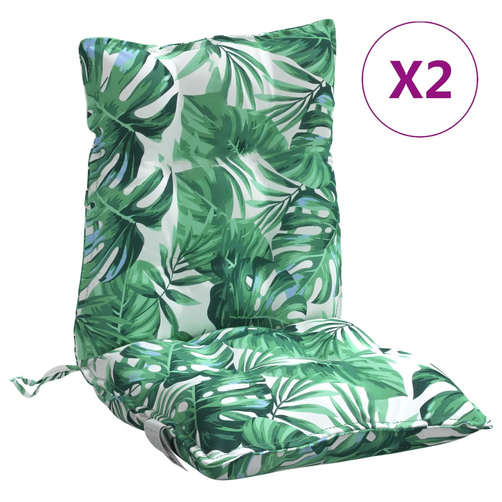Perne de scaun spătar jos, 2 buc., model frunze, textil oxford GartenMobel Dekor