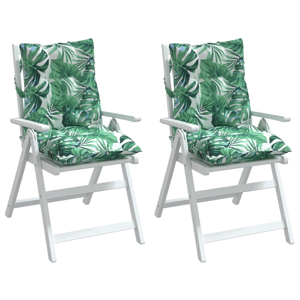 Perne de scaun spătar jos, 2 buc., model frunze, textil oxford GartenMobel Dekor