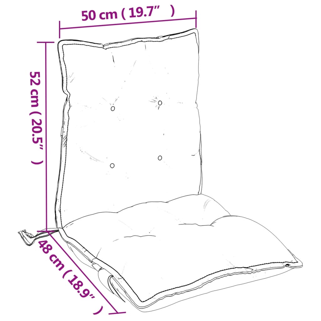 Perne de scaun spătar jos, 2 buc., model frunze, textil oxford GartenMobel Dekor