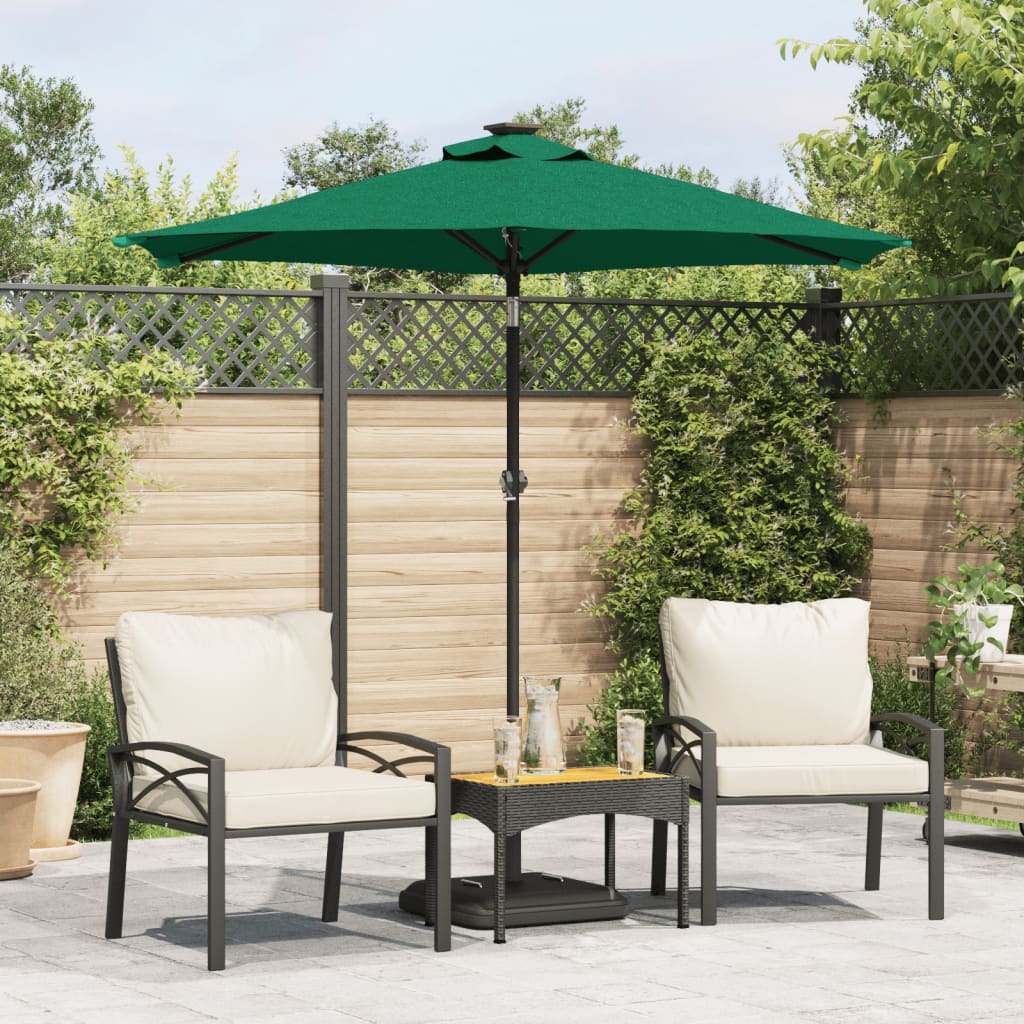 Umbrelă soare de grădină stâlp din lemn verde 225x225x212 cm GartenMobel Dekor