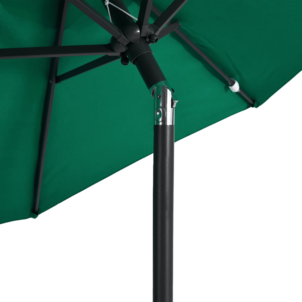Umbrelă soare de grădină stâlp din lemn verde 225x225x212 cm GartenMobel Dekor