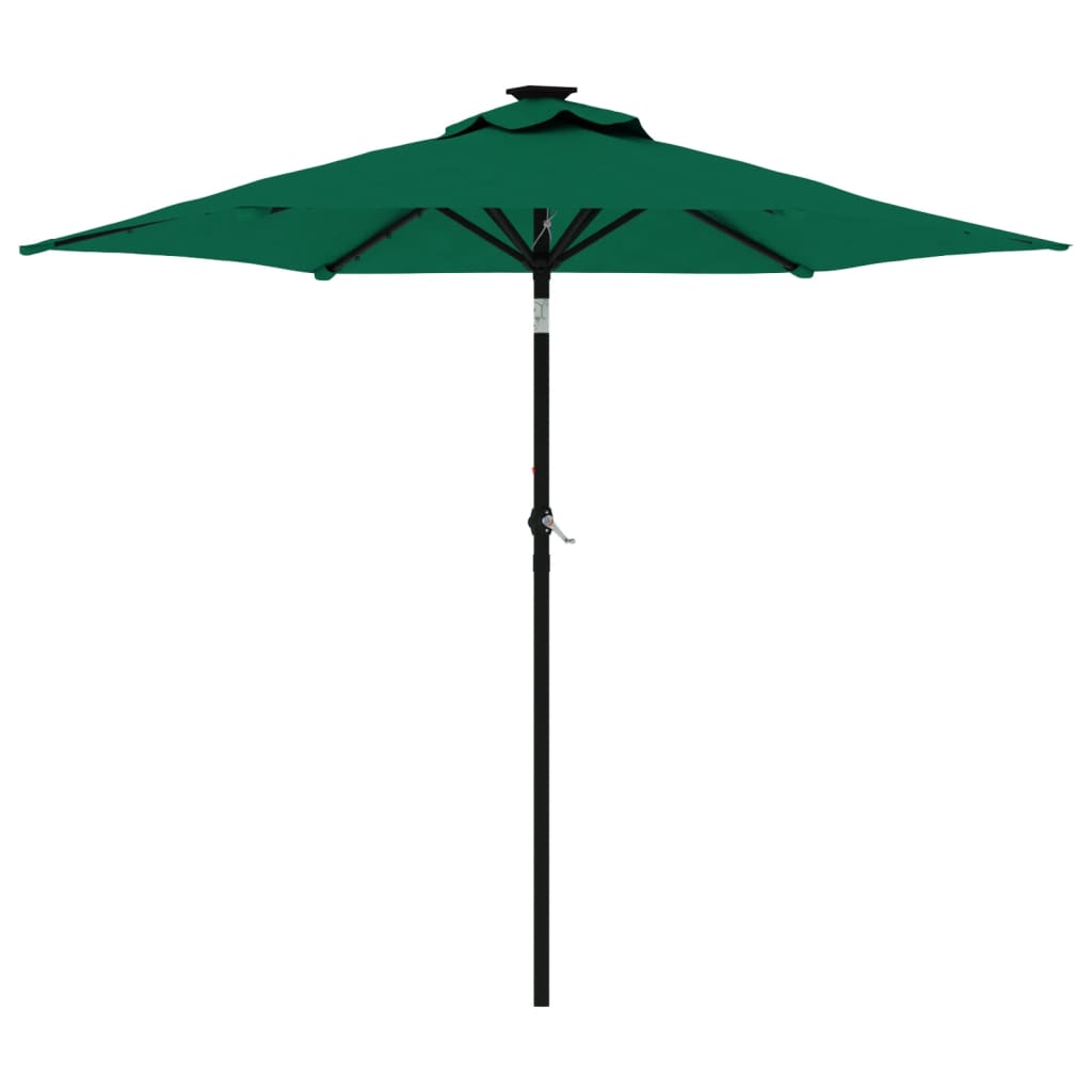 Umbrelă soare de grădină stâlp din lemn verde 225x225x212 cm GartenMobel Dekor