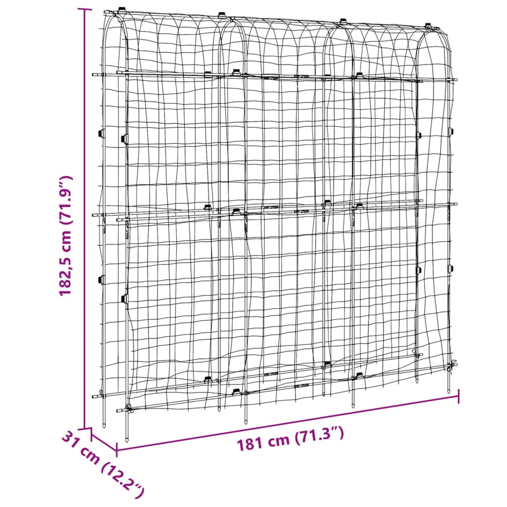 Spalier grădină plante cățărătoare cadru U 181x31x182,5 cm oțel GartenMobel Dekor