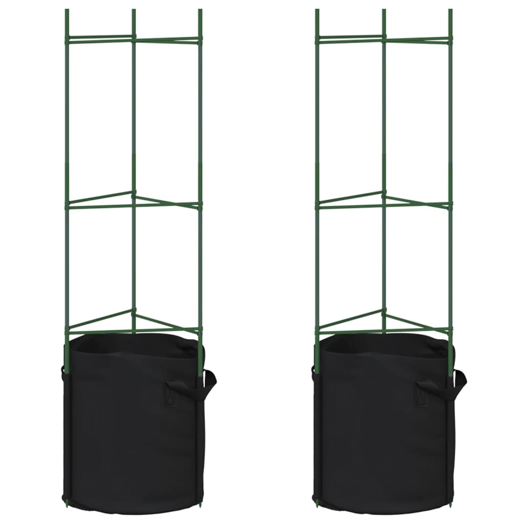 Suport pentru roșii cu sac de plante, 2 buc., 116 cm oțel și PP GartenMobel Dekor
