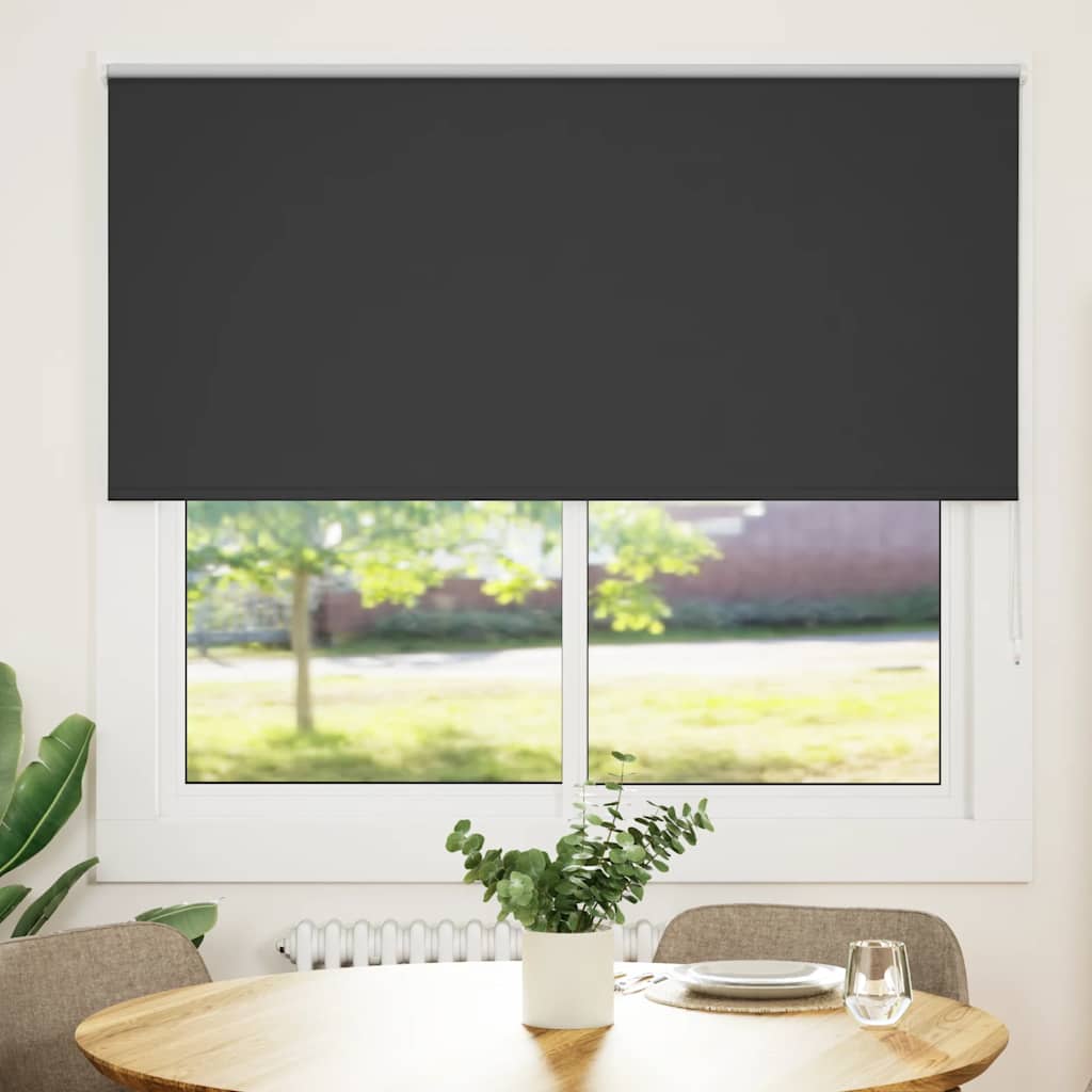 Jaluzea cu role opace negru 150x150 cm Lățime țesătură 146,6 cm GartenMobel Dekor
