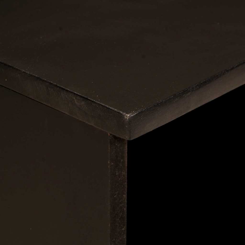 Cabinet TV Negru și Aur 100 x 33 x 46 cm Lemn masiv de mango GartenMobel Dekor