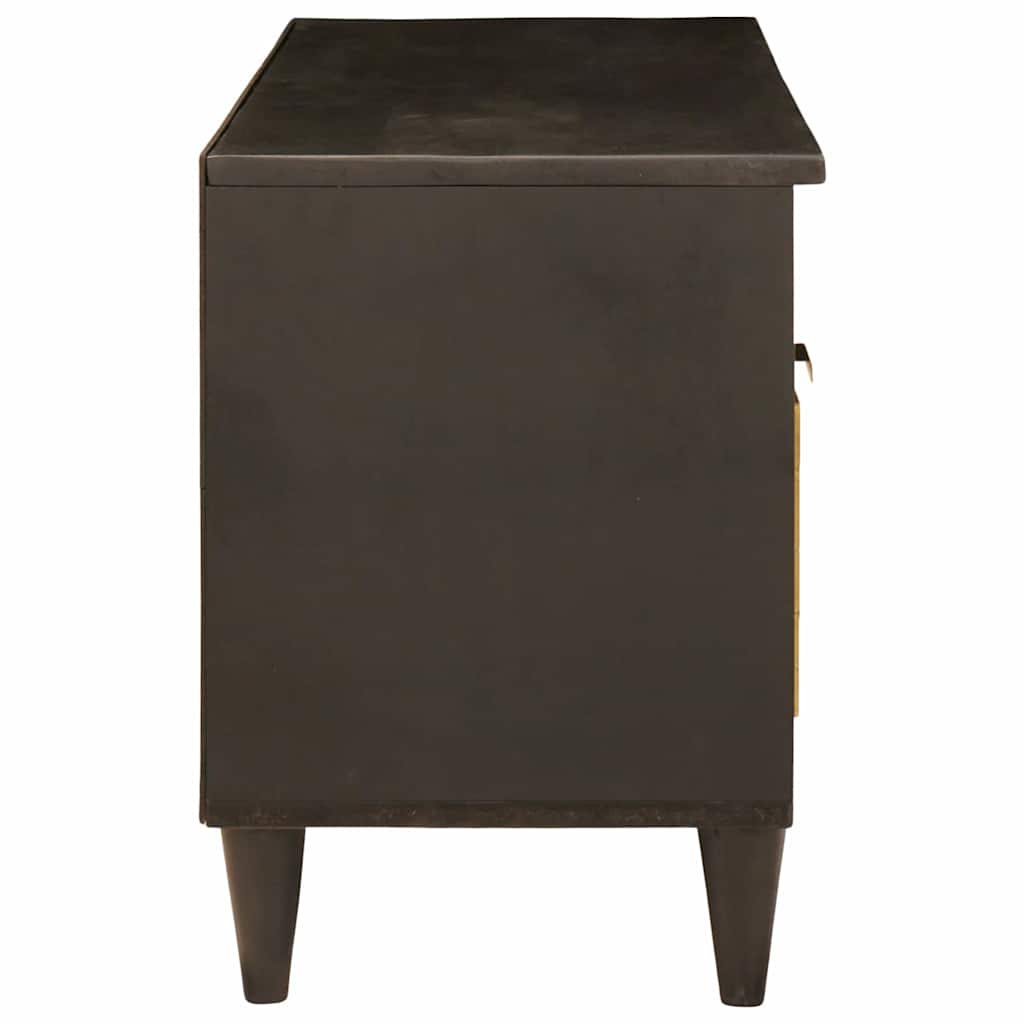 Cabinet TV Negru și Aur 100 x 33 x 46 cm Lemn masiv de mango GartenMobel Dekor
