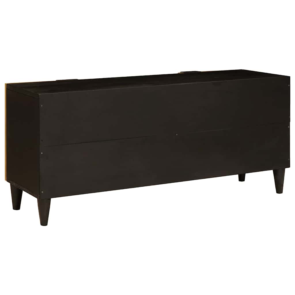 Cabinet TV Negru și Aur 105 x 33 x 46 cm Lemn masiv de mango GartenMobel Dekor