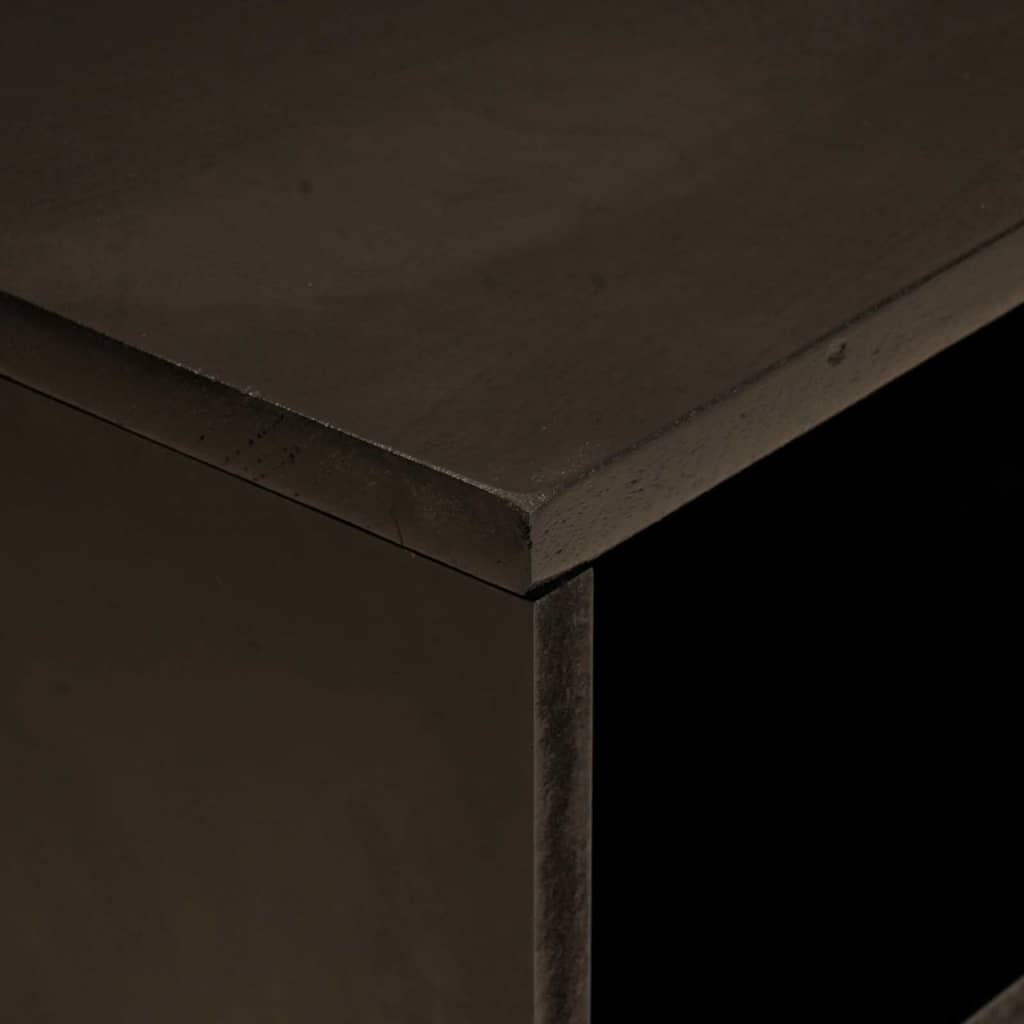 Cabinet TV Negru și Aur 80 x 33 x 46 cm Lemn masiv de mango GartenMobel Dekor