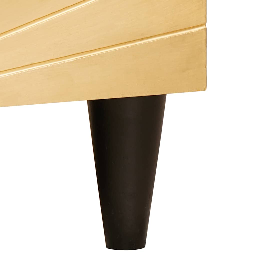 Cabinet TV Negru și Aur 80 x 33 x 46 cm Lemn masiv de mango GartenMobel Dekor