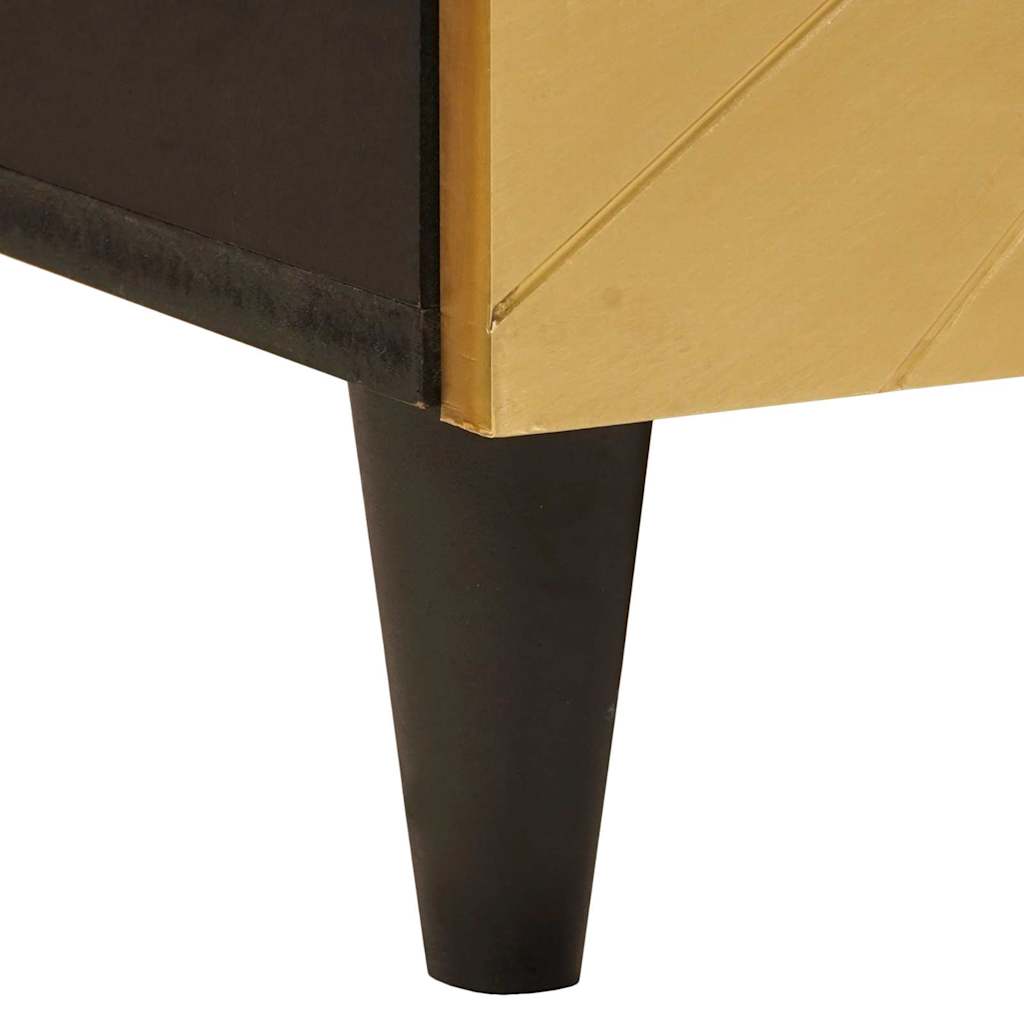 Dulap de chiuvetă cu raft cu ușă Negru și Aur 62 x 33 x 58 cm GartenMobel Dekor