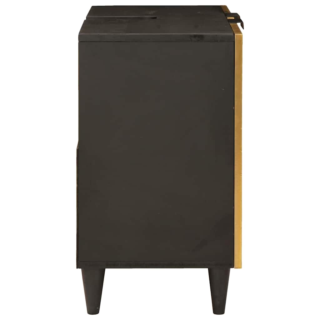 Dulap de chiuvetă cu raft cu ușă Negru și Aur 62 x 33 x 58 cm GartenMobel Dekor