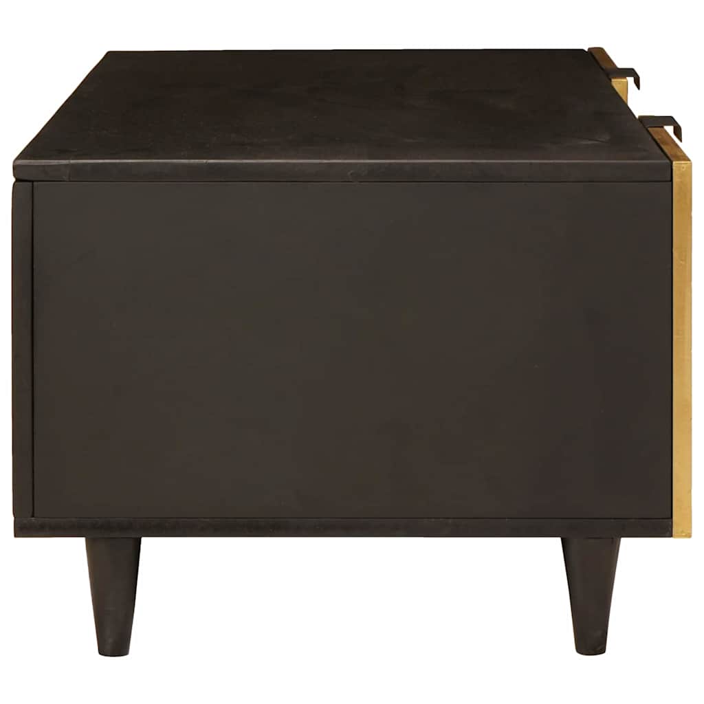Masă de cafea Negru și Aur 100 x 54 x 40 cm Lemn masiv de mango GartenMobel Dekor