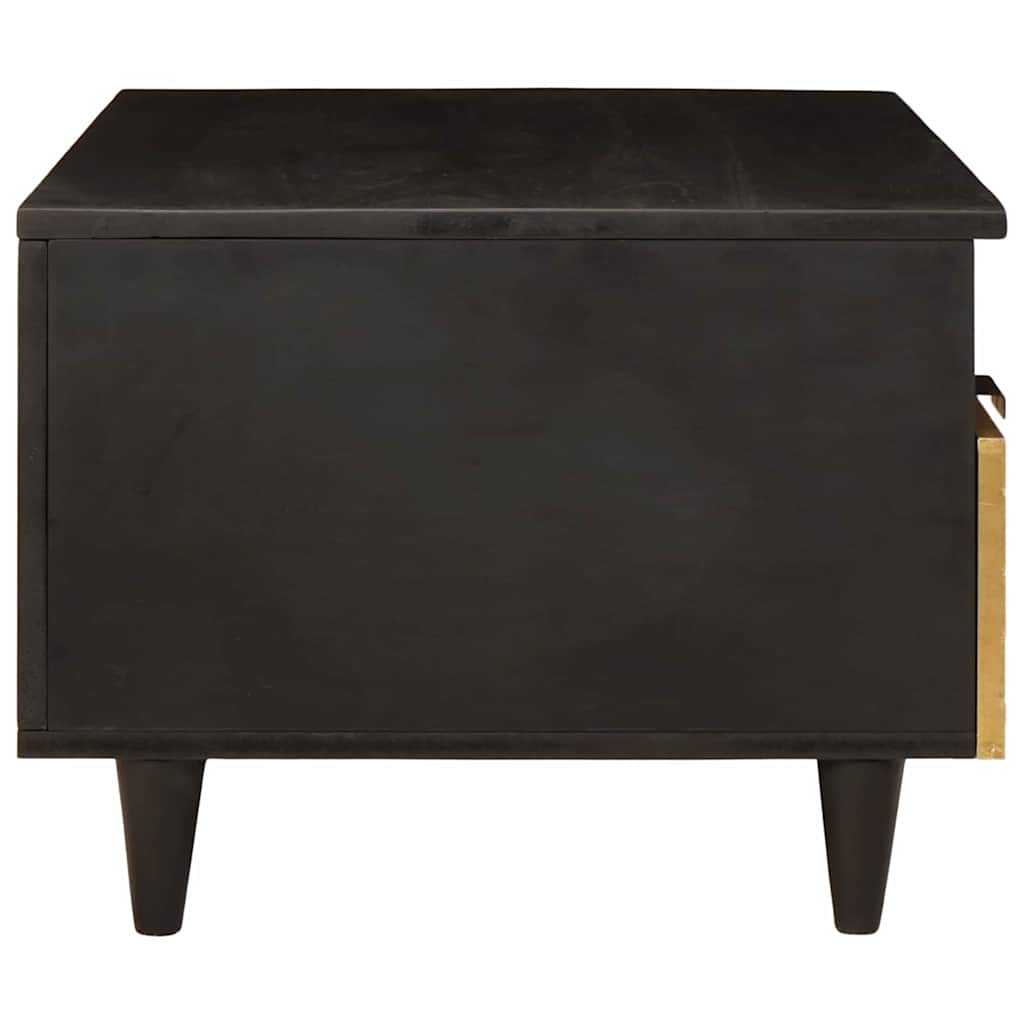 Masă de cafea Negru și Aur 80 x 54 x 40 cm Lemn masiv de mango GartenMobel Dekor