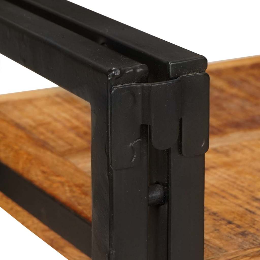 Noptieră 2 pcs Maro și negru Lemn de mango solid GartenMobel Dekor