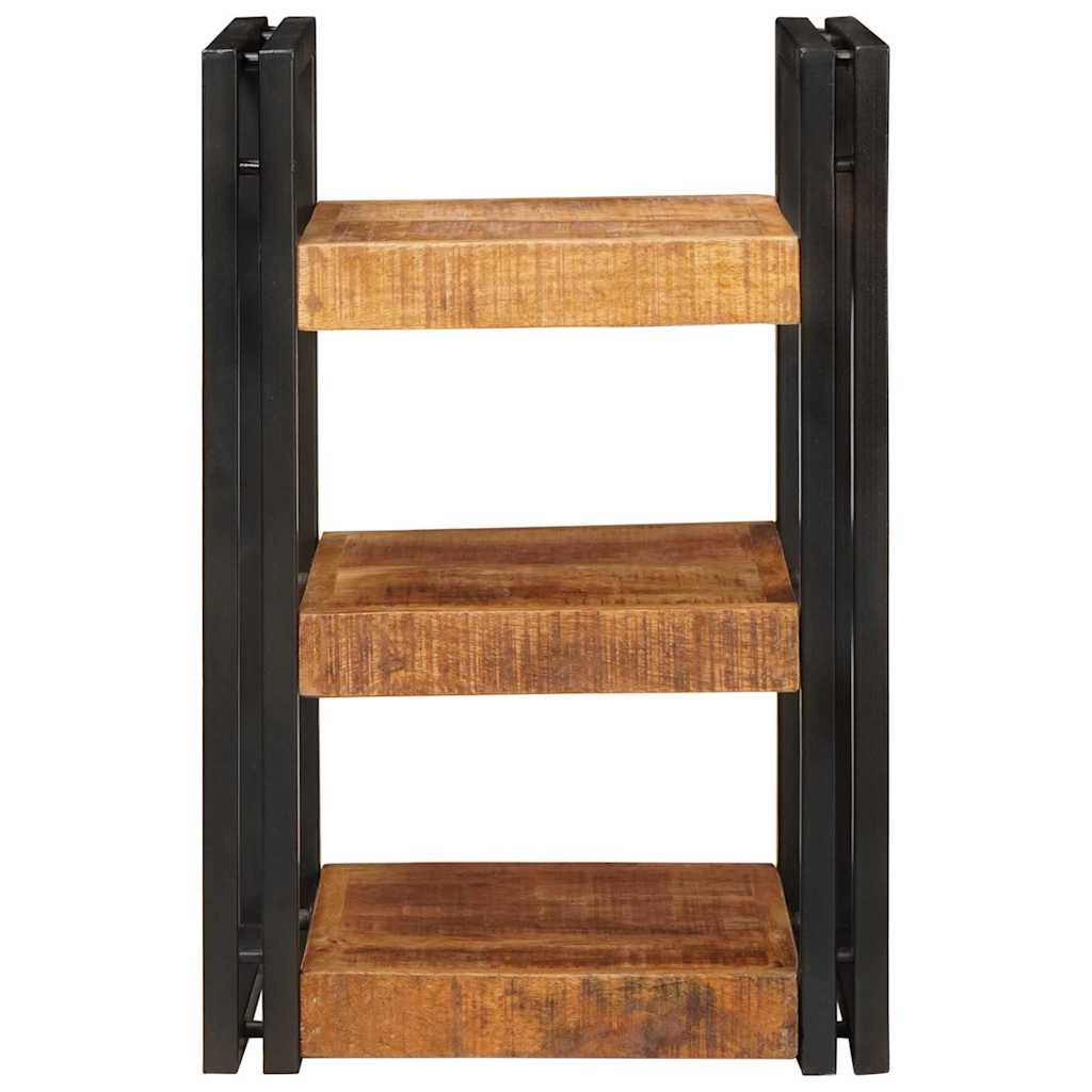 Noptieră 2 pcs Maro și negru Lemn de mango solid GartenMobel Dekor