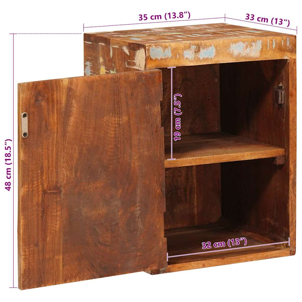 Noptieră Maro 35 x 33 x 48 cm Lemn Solid Recuperat GartenMobel Dekor