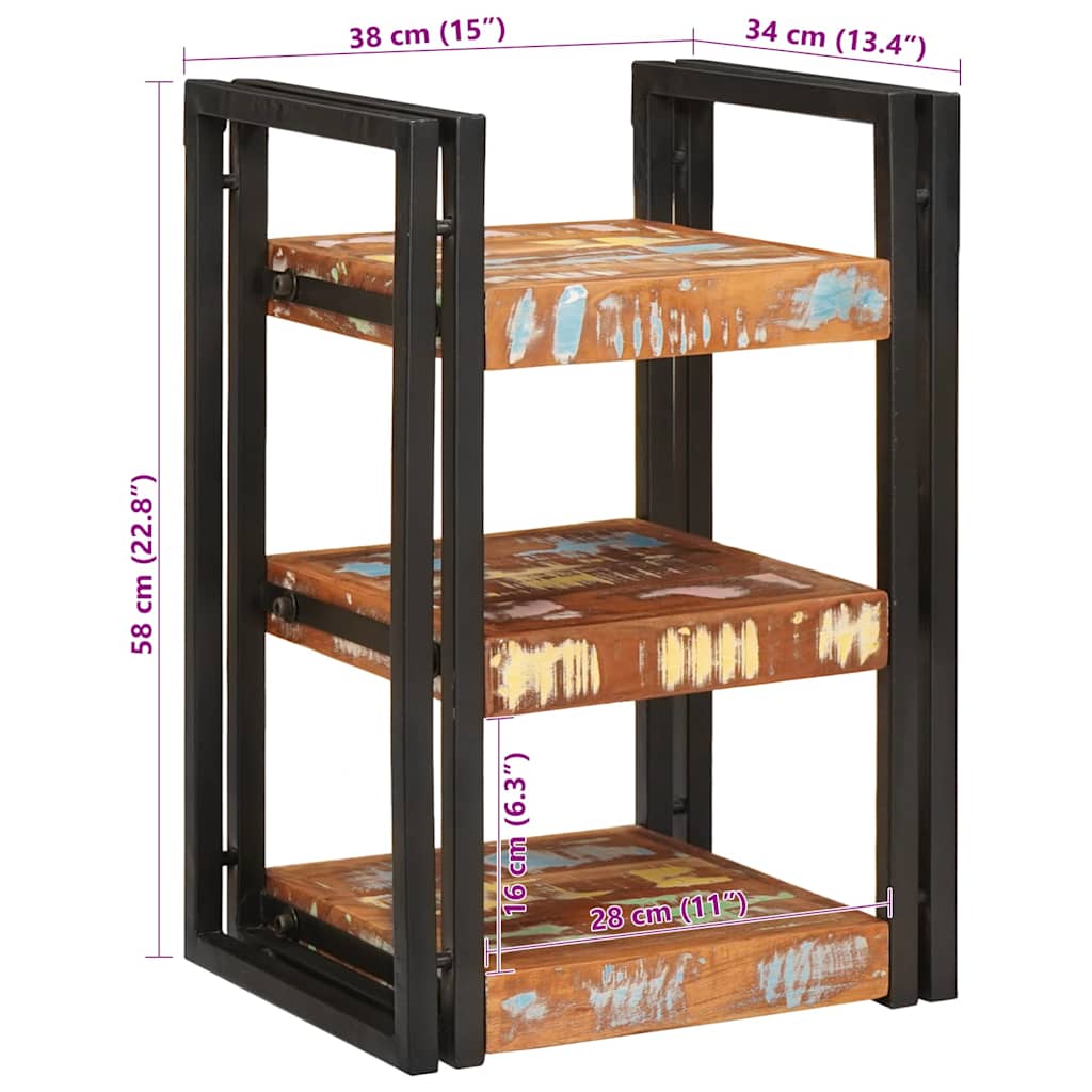 Noptieră Maro și negru 38 x 33 x 58 cm Lemn Solid Recuperat GartenMobel Dekor