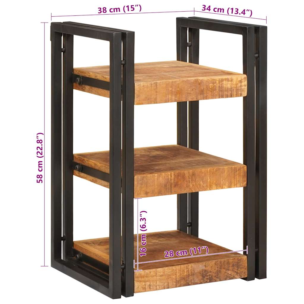 Noptieră Maro și negru 38 x 33 x 58 cm Lemn de mango solid GartenMobel Dekor