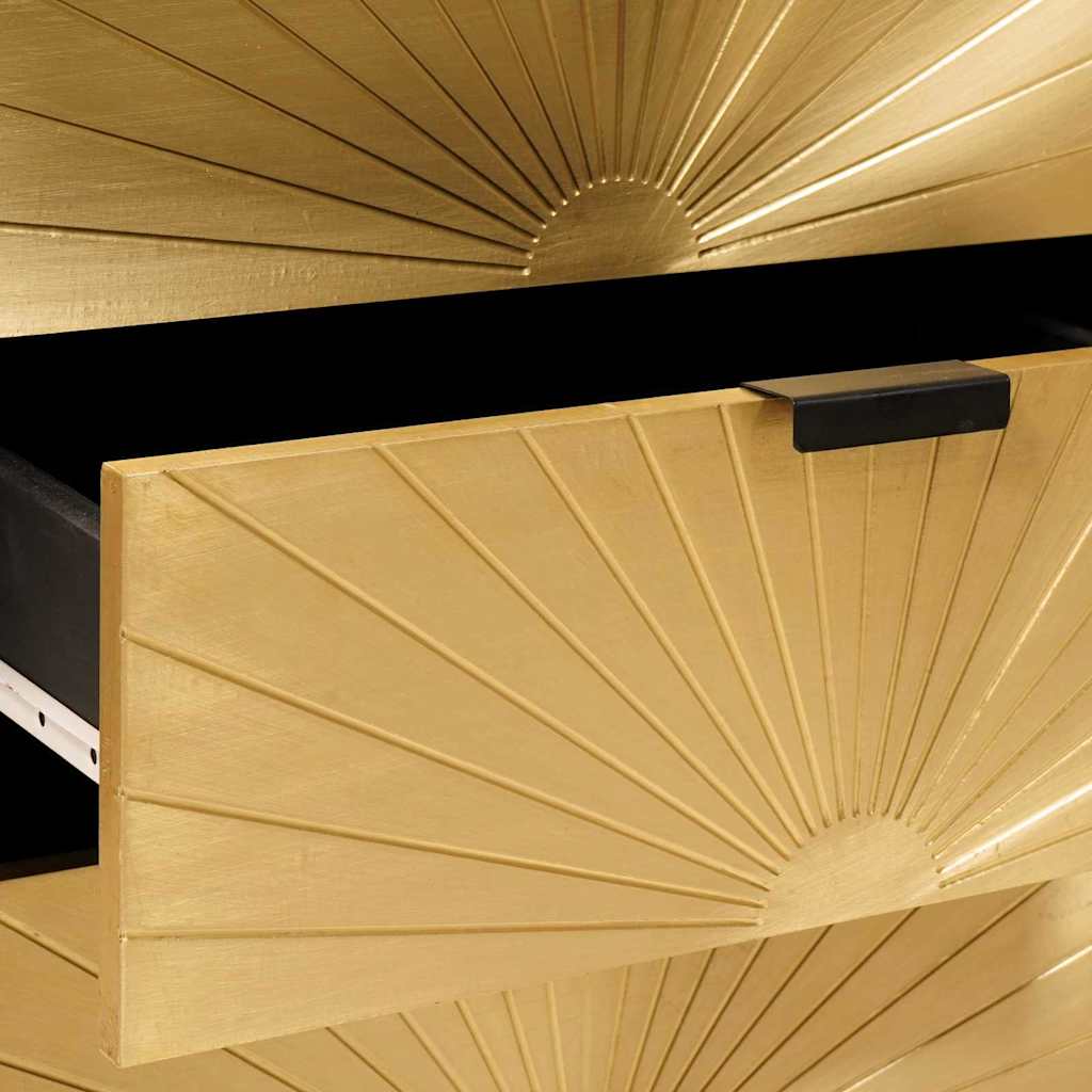 Noptieră cu sertar Negru și Aur 50 x 33 x 60 cm GartenMobel Dekor