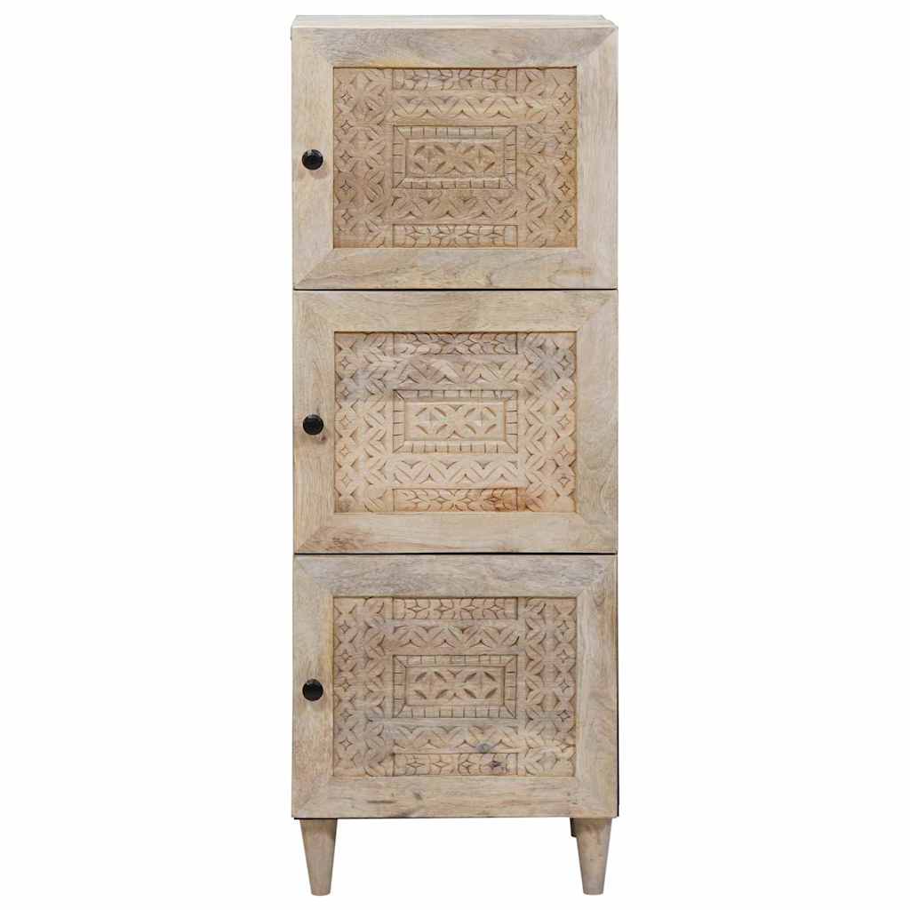 Bufet cu raft cu ușă Alb 40 x 33 x 110 cm Lemn masiv de mango GartenMobel Dekor