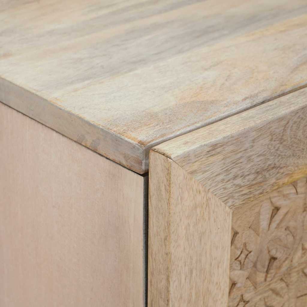 Bufet cu raft cu ușă Alb 40 x 33 x 110 cm Lemn masiv de mango GartenMobel Dekor