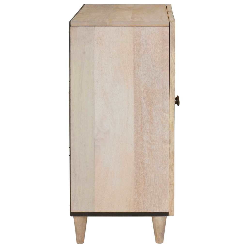 Bufet cu raft cu ușă Alb 60 x 33 x 75 cm Lemn masiv de mango GartenMobel Dekor