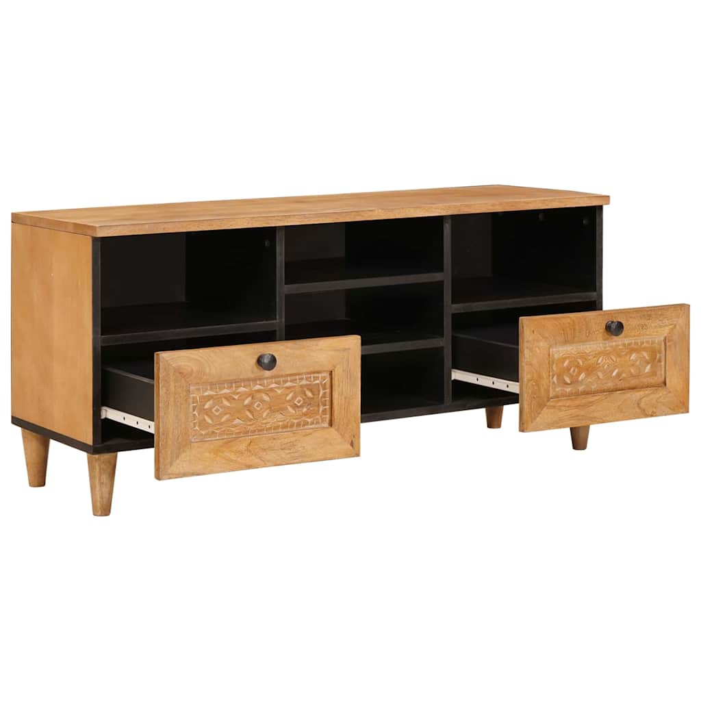 Cabinet TV Maro deschis 100 x 33 x 46 cm Lemn masiv de mango GartenMobel Dekor