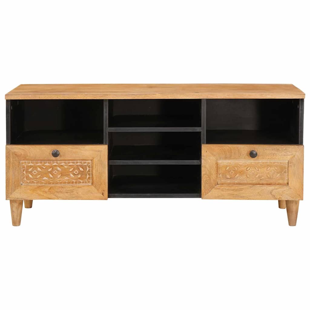 Cabinet TV Maro deschis 100 x 33 x 46 cm Lemn masiv de mango GartenMobel Dekor
