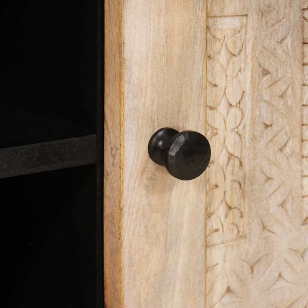 Cabinet TV cu raft Alb 105 x 33 x 46 cm Lemn masiv de mango GartenMobel Dekor