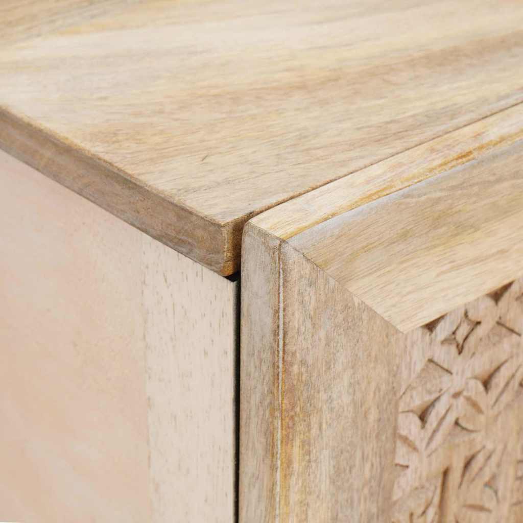 Cabinet TV cu raft Alb 105 x 33 x 46 cm Lemn masiv de mango GartenMobel Dekor