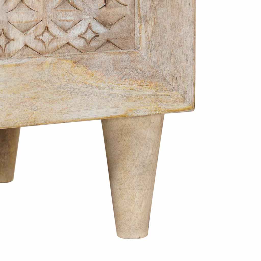 Cabinet TV cu raft Alb 80 x 33 x 46 cm Lemn masiv de mango GartenMobel Dekor