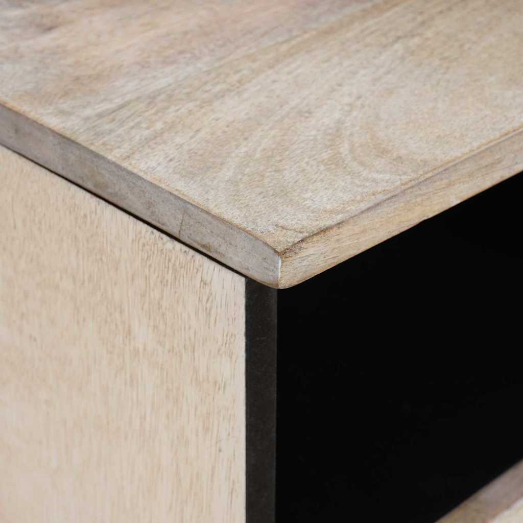 Cabinet TV cu sertar Alb 100 x 33 x 46 cm Lemn masiv de mango GartenMobel Dekor