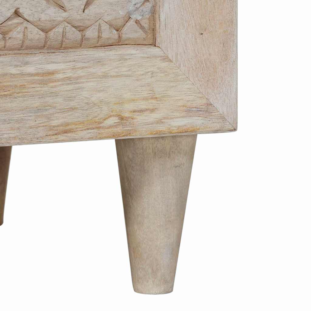 Cabinet TV cu sertar Alb 100 x 33 x 46 cm Lemn masiv de mango GartenMobel Dekor