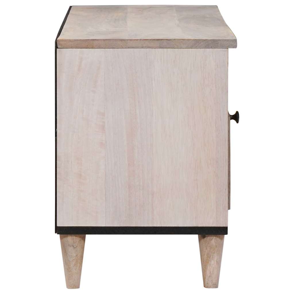 Cabinet TV cu sertar Alb 105 x 33 x 46 cm Lemn masiv de mango GartenMobel Dekor