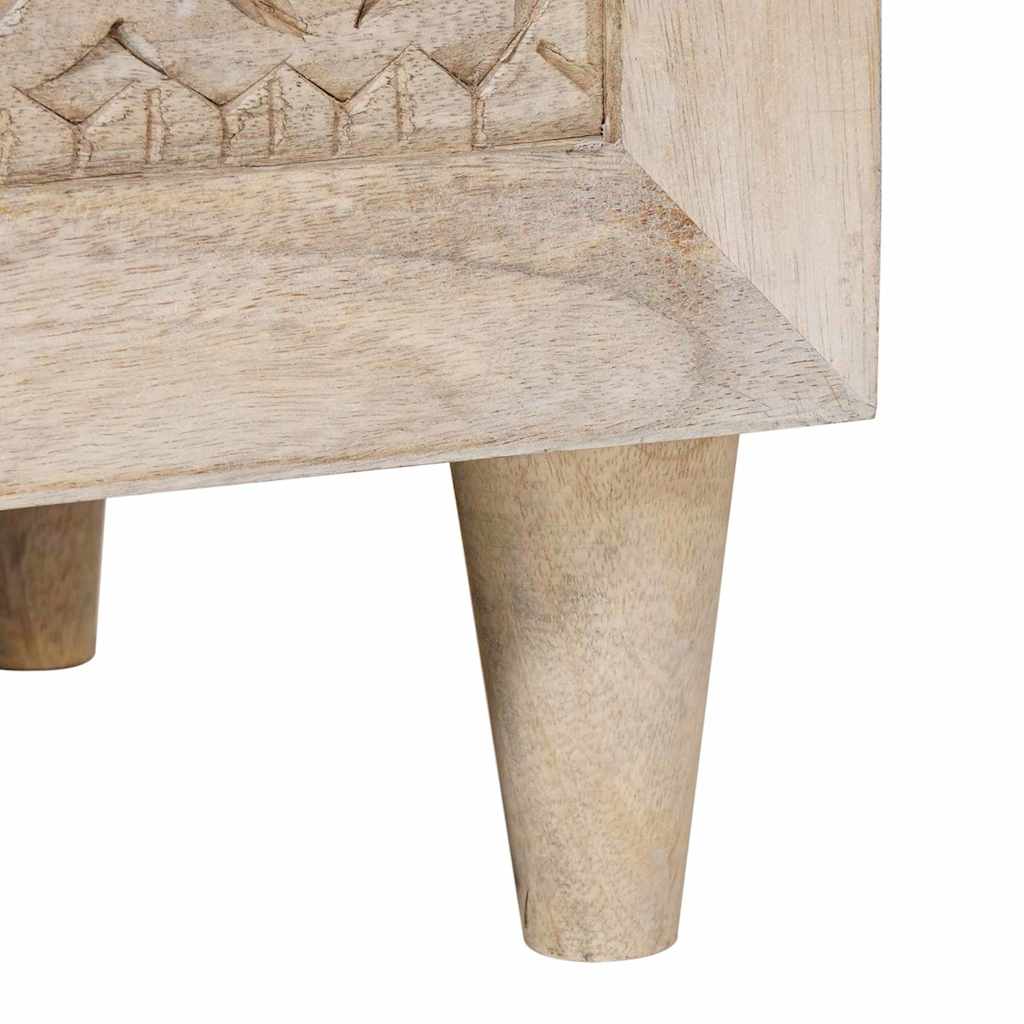 Cabinet TV cu sertar Alb 70 x 33 x 46 cm Lemn masiv de mango GartenMobel Dekor