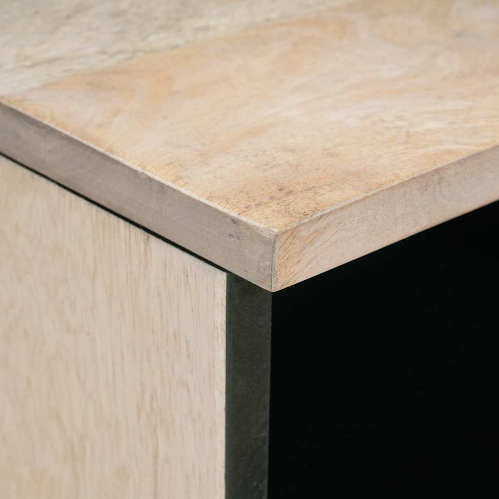 Cabinet TV cu sertar Alb 70 x 33 x 46 cm Lemn masiv de mango GartenMobel Dekor