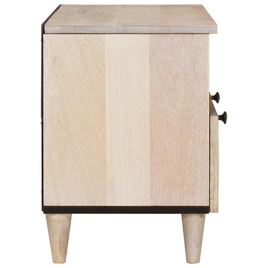 Cabinet TV cu sertar Alb 70 x 33 x 46 cm Lemn masiv de mango GartenMobel Dekor